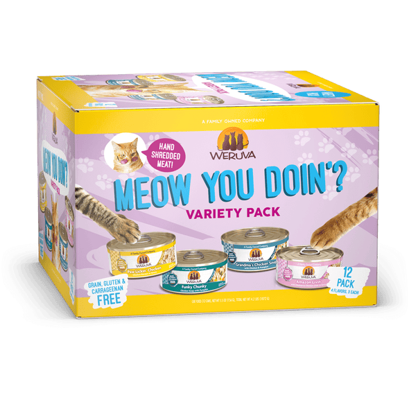 Meow You Doin'? Variety Pack - pack of 12 cans (2 sizes)