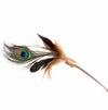 Silver Vine Peacock Feathers Teaser Toy (25cm stick)
